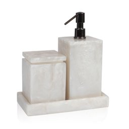 Conjunto Banheiro 3 Pçs Resina Madrepérola Fosco - 1
