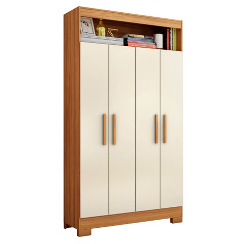 Armário Multiuso 4 Portas e Nicho Nt4040 Freijó/off White Tx Notável Móveis
