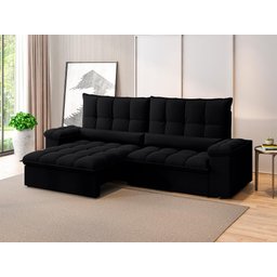 Sofá Sideral Retrátil e Reclinável com Molas no Assento 2,00m Velosuede - Netsofas  - 1