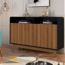 Ver imagem 5 de Buffet Aparador 4 Portas Vicenzo MDP Nature/Preto - Gran Belo