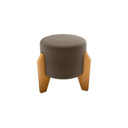 Puff Decorativo Descanso Luxo Orginal Premium Veludo Marrom Matrix - 1