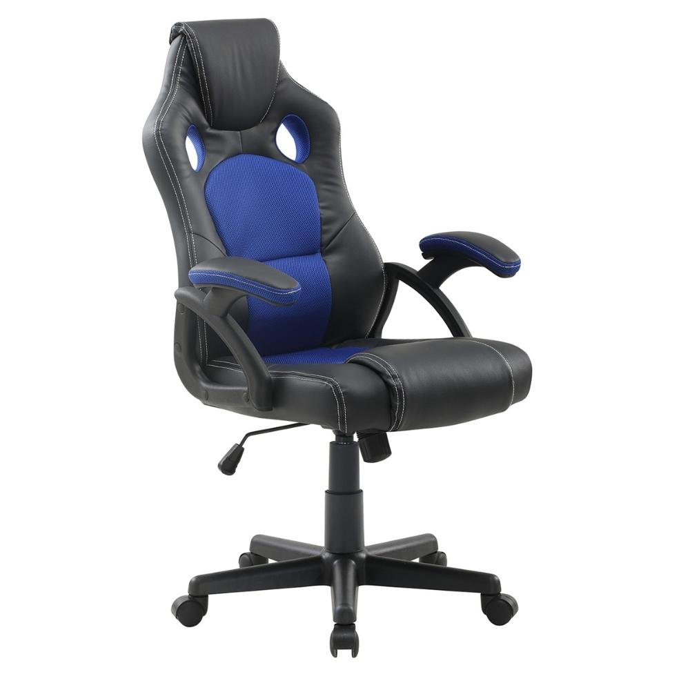 Cadeira Gamer + Mesa Para Computador ME4152 Trevalla Preta/Azul - 8