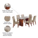 Ver imagem 6 de Conjunto de Mesa Sala de Jantar Ripada Tampo com Vidro Santiago 1,80m 6 Cadeiras Grécia Dobuê