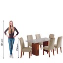Ver imagem 7 de Conjunto de Mesa Sala de Jantar Ripada Tampo com Vidro Santiago 1,80m 6 Cadeiras Grécia Dobuê