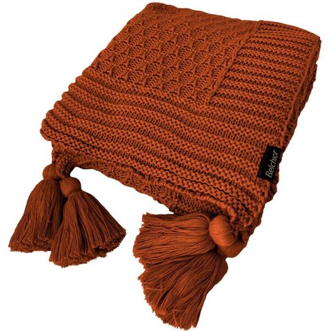 Manta Peseira de Tricot 90x180 Cm com Tassel - Colméia