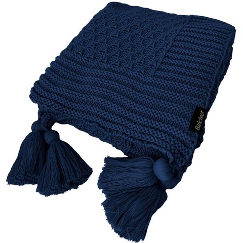 Manta Peseira de Tricot 90x180 Cm com Tassel - Colméia