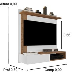 Painel Para TV Até 32 Polegadas Turim Branco / Freijó - Comprar Moveis em Casa - 2