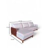 Sofá Évora 4 Lugares com Chaise Lado Esquerdo Linho M01/couro Ecológico com Cinto - 5