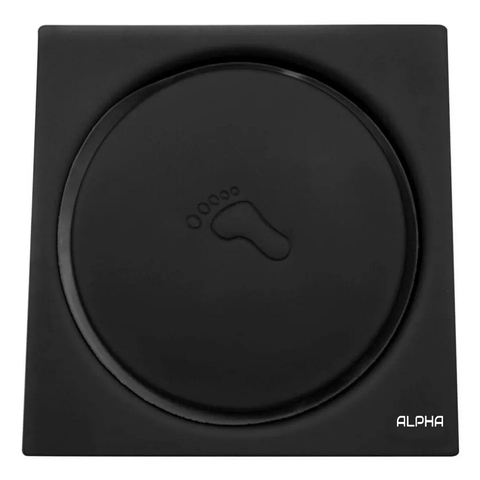 Ralo Click Inteligente p/ Banheiro Quadrado 15 cm Inox Preto:Preto