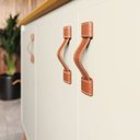 Ver imagem 3 de Buffet Aparador Balcão 3 Portas Sonetto Puxador em Couro para Sala Jantar