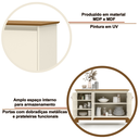 Ver imagem 7 de Buffet Aparador Balcão 3 Portas Sonetto Puxador em Couro para Sala Jantar