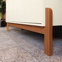 Ver imagem 5 de Buffet Aparador Balcão 3 Portas Sonetto Puxador em Couro para Sala Jantar