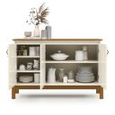 Ver mais imagens de Buffet Aparador Balcão 3 Portas Sonetto Puxador em Couro para Sala Jantar