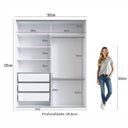 Ver imagem 3 de Guarda Roupa Solteiro 2 Portas 3 Gavetas Rc 2003 Linha Roupeiros Emovell