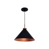 Luminária Pendente Cone Belga Gde 1 Lamp E27 Preto/cobre - 3107 Gde Pt/cb - 1