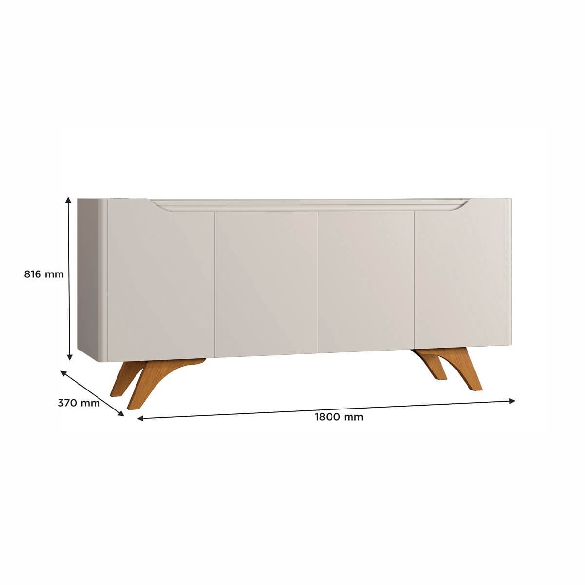 Buffet para Sala de Jantar 4 Portas Grecia:Off White - 7