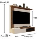 Ver imagem 2 de Painel Turquesa TV Até 32 Polegadas Off white / Freijó - Comprar Moveis em Casa