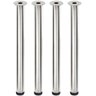Conjunto 4 Pés de Mesa Cromados com Regulágem 7,6x75cm Modelo Palito Aço Carbono Dimec - 1
