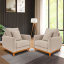 Ver imagem 7 de Kit 2 Poltronas Belga com Base de Madeira Boucle Sala Bz:bege