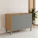 Ver imagem 2 de Balcão de Cozinha para Pia 120 Cm Colors 3 Portas 2 Gavetas 100% Mdf Freijó/moss - Kits Paraná