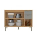 Ver imagem 3 de Balcão de Cozinha para Pia 120 Cm Colors 3 Portas 2 Gavetas 100% Mdf Freijó/moss - Kits Paraná