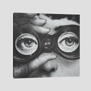 Quadro Preto E Branco Fornasetti Ii Tela No Chassi 40X40Cm