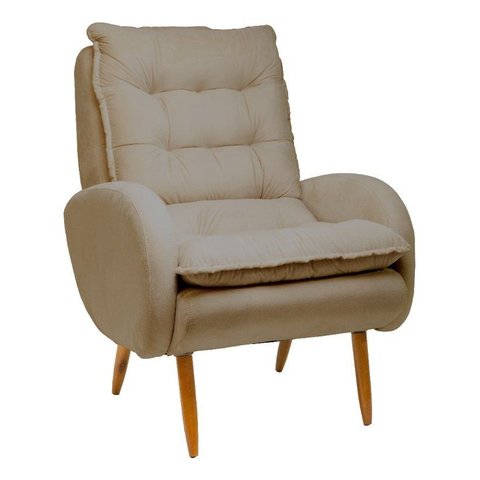 Poltrona Decorativa - Munique - Revestimento Suede Ladecor Estofados Cappuccino