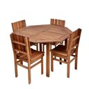 Ver imagem 2 de Conjunto Externo com Mesa Oitavada 120cm e 4 Cadeiras Ultron Madeira Maciça Marrom