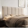 Cabeceira Modular Sonho 20x60 Em Suede Bege - 3