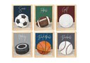 Ver imagem 1 de Kit Quadro Esporte Infantil Decorativo Futebol Baseball Basquete Quarto Criança Bebê