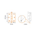 Ver imagem 5 de Cartela de Dobradiças C/ 3 Unidades - 3.1/2" - Lv 5300 - Aço Envelhecido - Metalúrgica Rodrigues