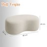 Puff  Formato Orgânico Minimalista Estofado Sofá Decorativo Bege - 5