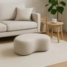 Puff  Formato Orgânico Minimalista Estofado Sofá Decorativo Bege - 3