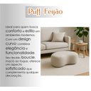Ver imagem 2 de Puff  Formato Orgânico Minimalista Estofado Sofá Decorativo Bege