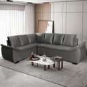 Ver imagem 3 de Sofá de Canto 6 Lugares Alphaville Siena Móveis Veludo Elefante Grafite