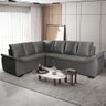 Sofá de Canto 6 Lugares Alphaville Siena Móveis Veludo Elefante Grafite - 3