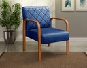 Ver imagem 1 de Kit 2 Poltronas Cadeira Decorativa Sala, Recepção Lara Azul Marinho