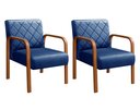 Ver imagem 2 de Kit 2 Poltronas Cadeira Decorativa Sala, Recepção Lara Azul Marinho