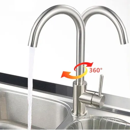 Torneira Misturador Monocomando Cozinha Bica Móvel Alta Inox Escovado - 4