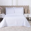 Ver imagem 5 de Kit Cobre Leito Milão Casal 3 Peças 100% Poliéster - Branco/branco