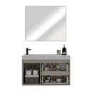 Ver imagem 2 de Conjunto Gabinete para Banheiro com Espelheira Califórnia 80 Cimento/Cimento