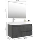 Ver imagem 3 de Conjunto Gabinete para Banheiro com Espelheira Califórnia 80 Carbono/Carbono