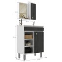 Ver imagem 3 de Conjunto Balcão para Banheiro com Espelheira Siena 55 Branco/Carbono