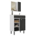 Ver imagem 4 de Conjunto Balcão para Banheiro com Espelheira Siena 55 Branco/Carbono