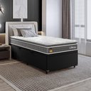Ver imagem 5 de Cama Box Baú Solteiro Couro Preto + Colchão Life D33 Pillow Top 61x88x188cm Cinza - e-Shop Casa
