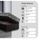 Ver imagem 2 de Cama Box Baú Solteiro Couro Preto + Colchão Life D33 Pillow Top 61x88x188cm Cinza - e-Shop Casa