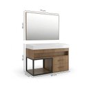 Ver imagem 3 de Conjunto Gabinete para Banheiro com Espelheira New 80 Noce/Noce