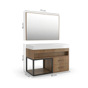 Ver imagem 3 de Conjunto Gabinete para Banheiro Suspenso com Cuba, Nicho e Espelheira em MDF New Noce