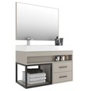 Ver imagem 3 de Conjunto Gabinete para Banheiro com Espelheira New 80 Bege/Nude