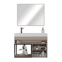 Ver imagem 2 de Conjunto Gabinete para Banheiro com Espelheira New 80 Bege/Nude